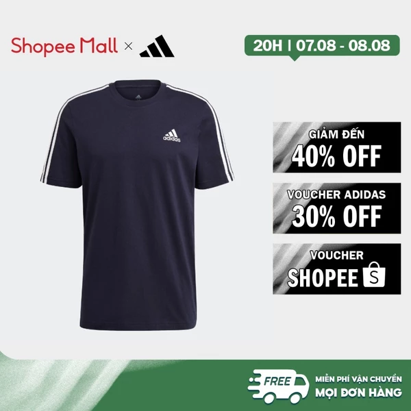 [Duy nhất 8.8 - VOUCHER 30%]adidas Lifestyle Essentials 3-Stripes Tee Men Blue GL3734