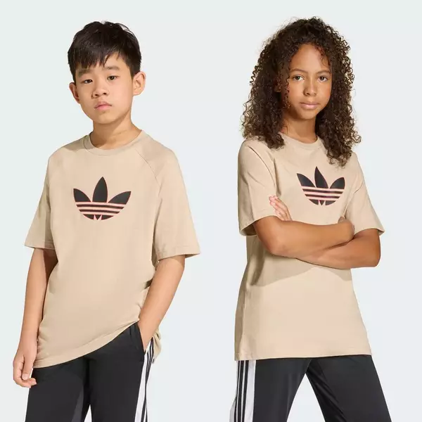 adidas Phong cách sống ÁO THUN DÁNG RỘNG GRAPHIC BA LÁ Trẻ em Be KE2874