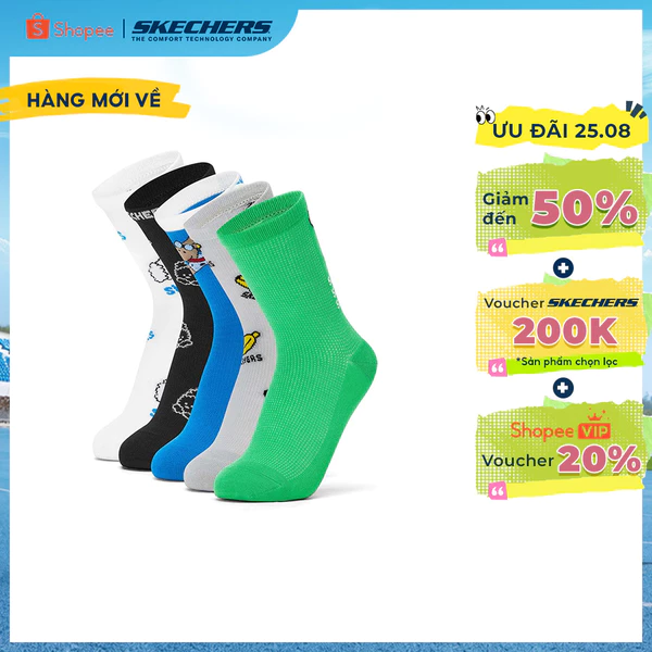Vớ Thể Thao Trẻ Em Skechers Socks Crew Socks (5 Pairs) - L226K049-06J0