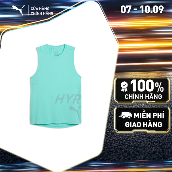 Áo Thun Thể Thao Tập Luyện PUMA Nam M HYROX PWRMODE TRAIN TANK Intense Mint Màu Xanh Lá
