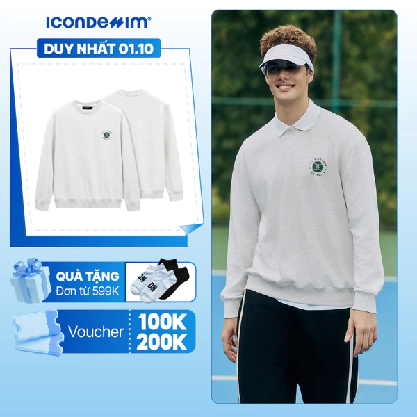 Áo Sweatshirt Nam ICONDENIM Track Life Nỉ Form Regular SWID0049