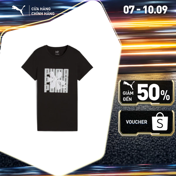 Áo Thun Thời Trang Nữ PUMA Graphics Wording Tee Black Màu Đen