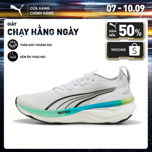 Giày Chạy Bộ PUMA Nam ForeverRun NITRO 2 White-Speed Blue Màu Trắng