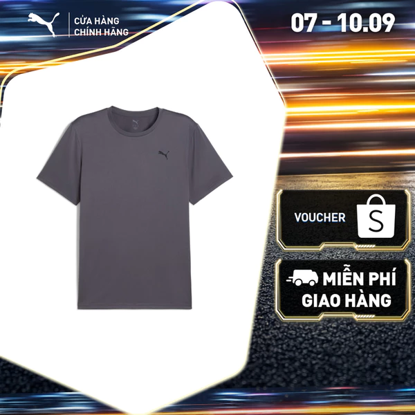 Áo Thun Tay Ngắn Thể Thao PUMA Nam M TAD ESS SOLID CAT TEE LC Galactic Gray Màu Xám