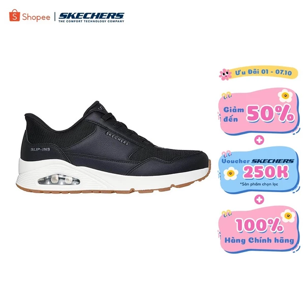 Giày Thể Thao Nam Skechers Slip-Ins Street Uno Banksia - 183022-BLK Air-Cooled Memory Foam