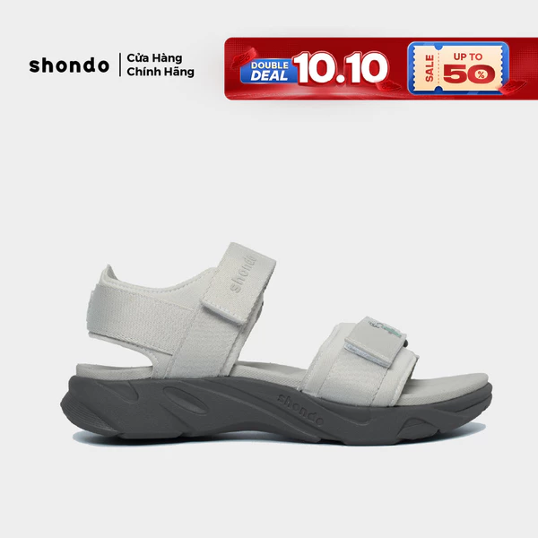Giày Sandal Nam Nữ Shondo Êm Chân, Bền F8 Màu Xám F8M2220