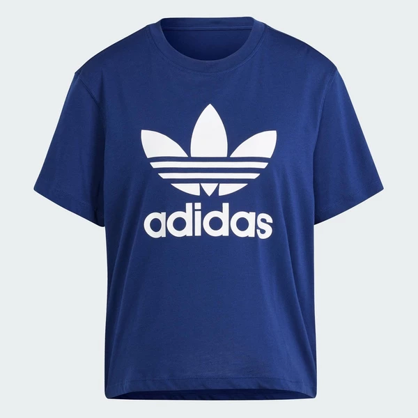 adidas Phong cách sống Áo Thun Boxy Ba Lá Adicolor Nữ Màu xanh da trời IN8440
