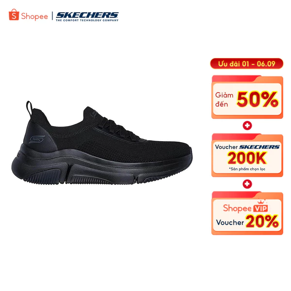 Giày Thể Thao Nam Skechers BOBS Sport Sparrow Flex Cue In Thường Ngày - 118064-BBK Memory Foam