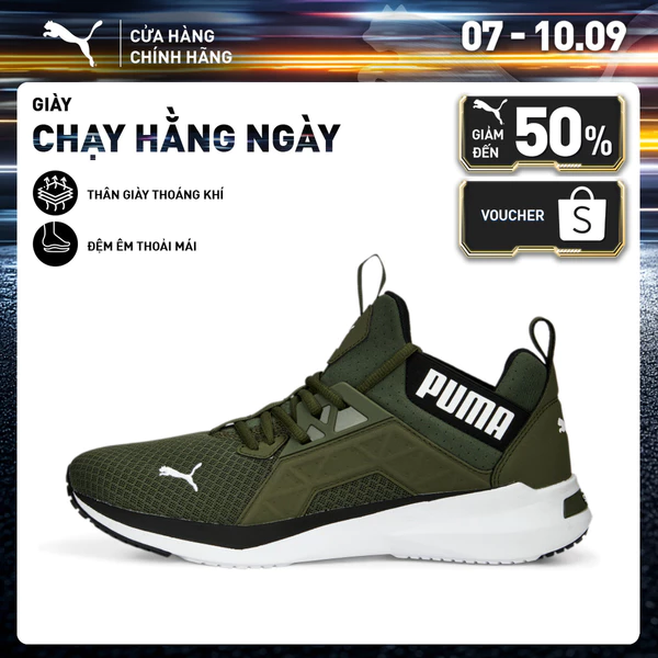 Giày Chạy Bộ PUMA Nam Softride Enzo NXT Green Moss-Black-White Màu Xanh Lá