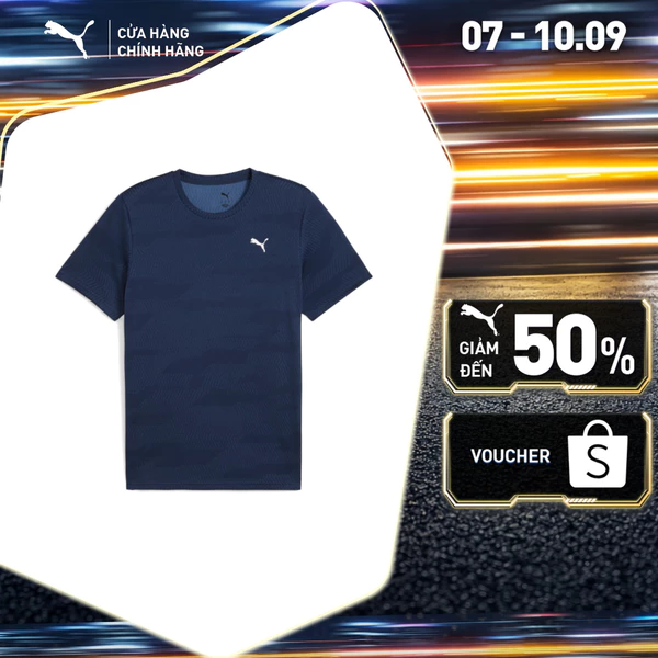 Áo Thun Thể Thao PUMA Nam M FLEX JACQUARD TEE Club Navy Màu Xanh