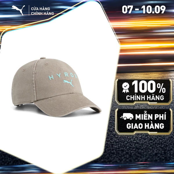 Nón Thể Thao PUMA Unisex x HYROX BB Cap Mouse Gray Màu Be