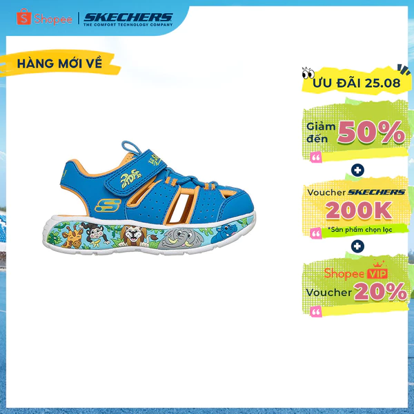 Giày Thể Thao Bé Trai Skechers Play Scene Splash Creative-Coast - 407045N-BLOR