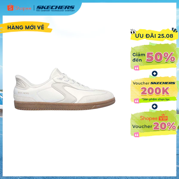 Giày Thể Thao Nữ Skechers Slip-Ins Court Classics Hotshot Perfect Choice - 185412-WNT Air-Cooled Memory Foam