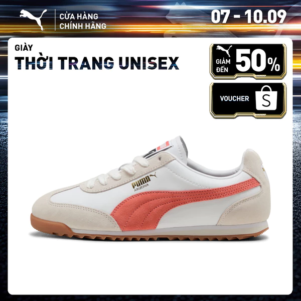 Giày Thời Trang PUMA Unisex Arizona Retro White-Red Glamour-Gum Màu Trắng