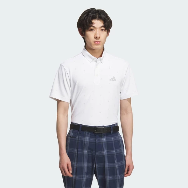 adidas Đánh gôn Áo Polo Ngắn Tay Monogram PG Nam trắng JE7146
