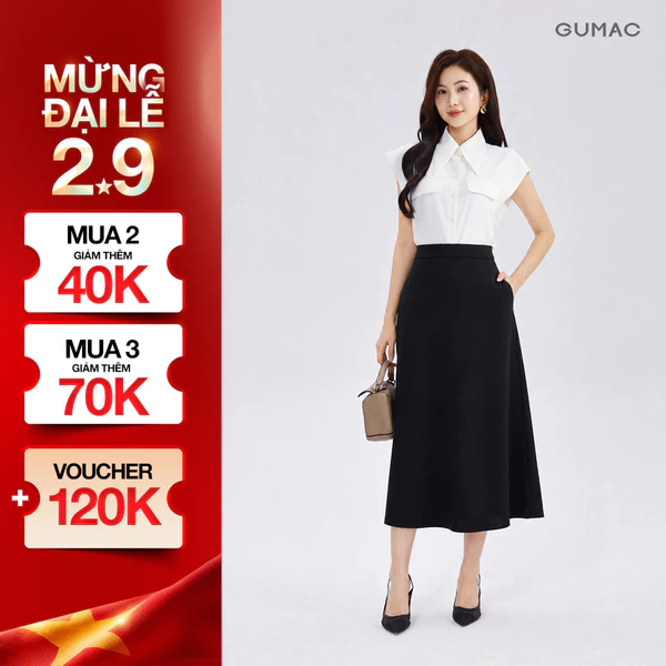 Chân váy nữ form đuôi cá GUMAC dáng dài có túi công sở dày dặn LVG0403 - LVG05046