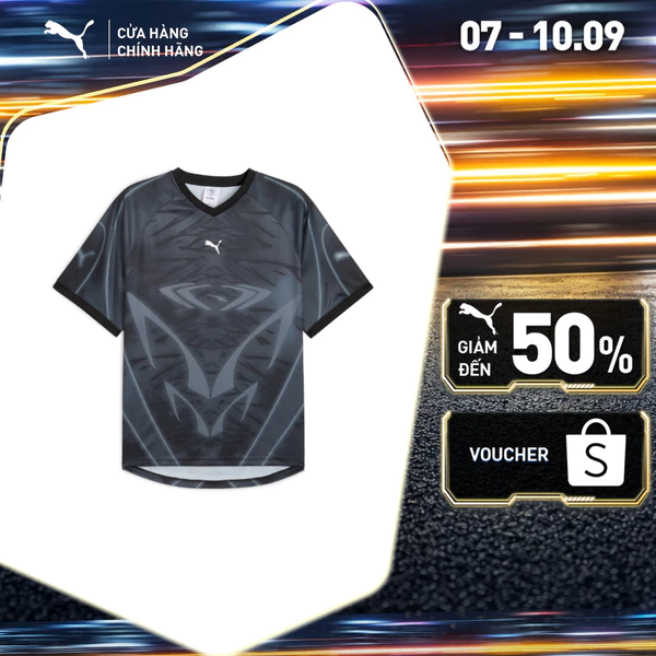 Áo Thun Thời Trang PUMA Unisex PUMATECH-X Football Jersey Black-AOP Màu Đen