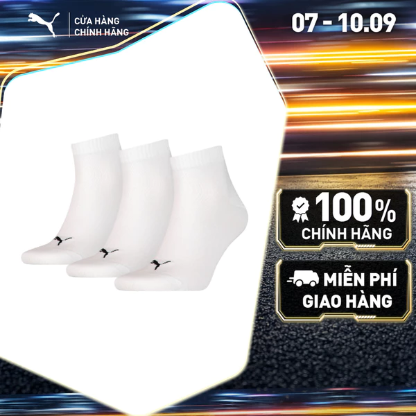 Bộ 3 Đôi Vớ Thể Thao PUMA Unisex QUARTER 3P APAC white Màu Trắng