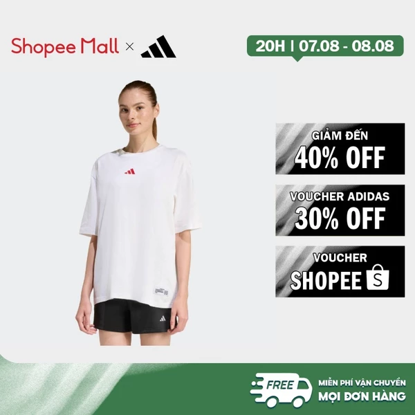 [Duy nhất 8.8 - VOUCHER 30%]adidas Phong cách sống ÁO THUN GRAPHIC OVERSIZE HÌNH THÊU MINI Nữ trắng KA5087