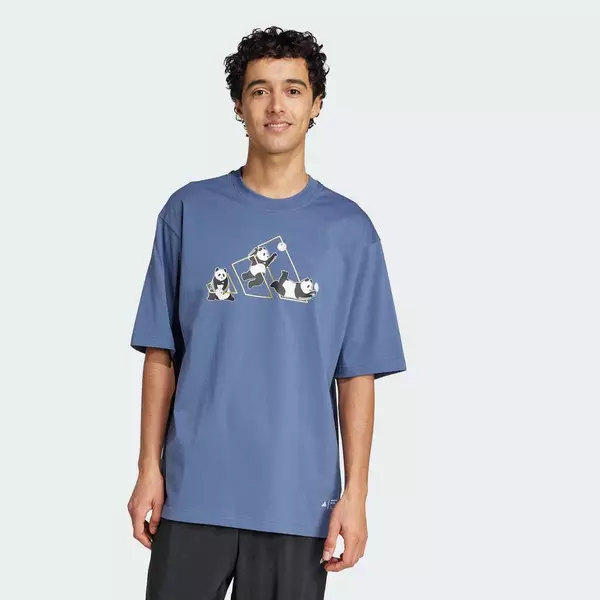 adidas Phong cách sống Áo Thun Graphic Gấu Trúc Vui Nhộn Nam Màu xanh da trời JZ3277