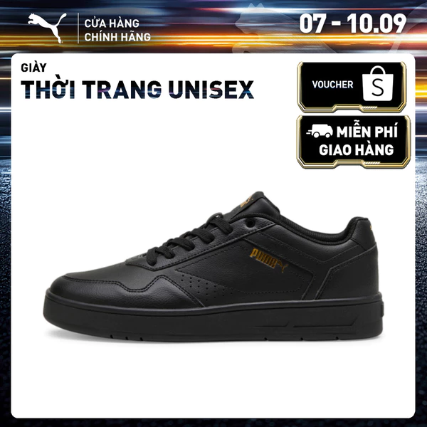 Giày Thể Thao PUMA Unisex Court Classic Black-Gold Màu Đen