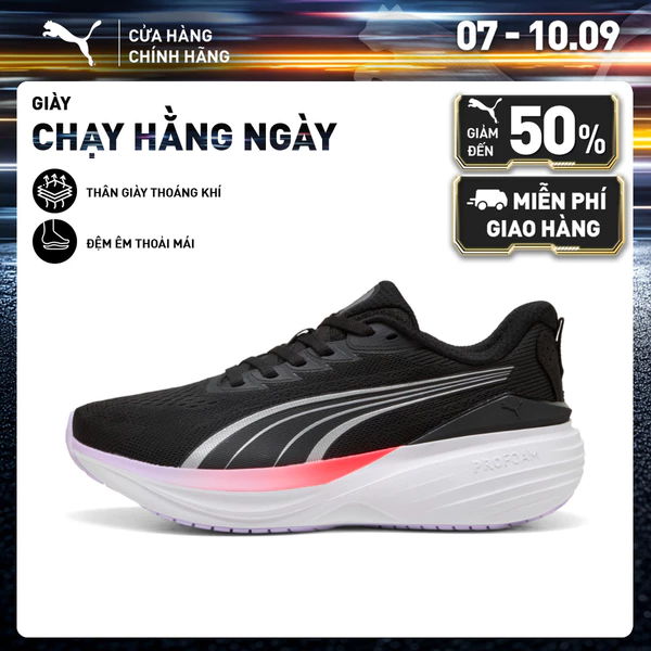 Giày Chạy Bộ PUMA Unisex Scend Pro 3 Black-White-Ultra Red-Light Lavender Màu Đen