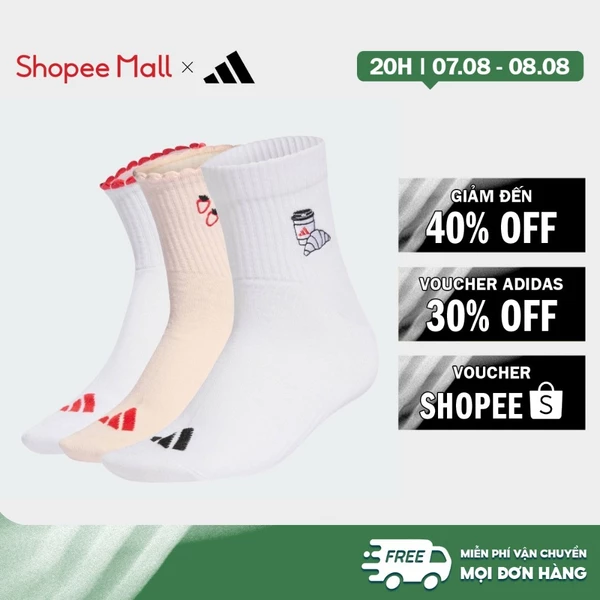 [Duy nhất 8.8 - VOUCHER 30%]adidas Lifestyle & Gym & Training Graphic Socks 3 Pair Pack Unisex Pink KC5644