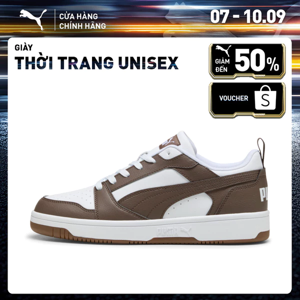 Giày Thời Trang PUMA Unisex Rebound v6 Low White-Flat Bronze-Gum Màu Trắng