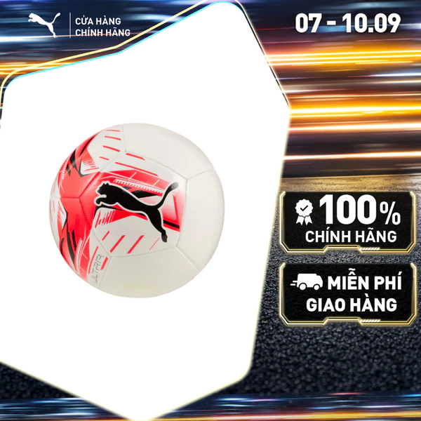 Banh Bóng Đá PUMA Unisex ULTRA Graphic Ball White-Ultra Red-Black Màu Trắng