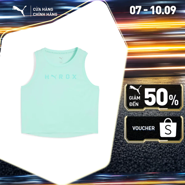 Áo Thun Tập Luyện PUMA Nữ HYROX CLSPN THERMO CROP TANK Mint Melt Màu Xanh Lá