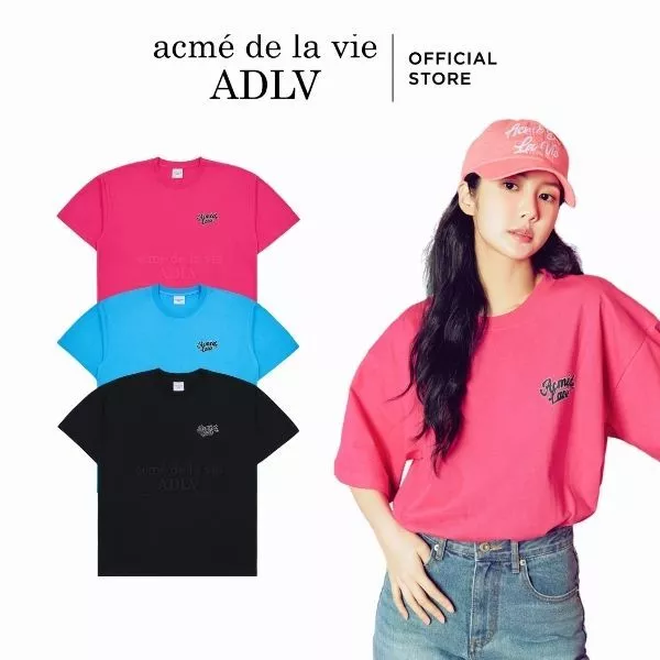 Áo thun ADLV HOLOGRAM BEAR dáng oversized màu đen/hồng/xanh da trời - Hàng chính hãng
