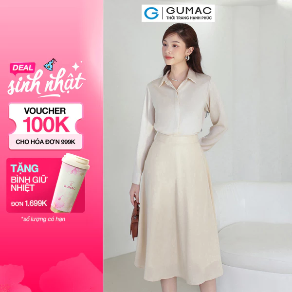 Chân váy nữ GUMAC đính phụ kiện  VE11102