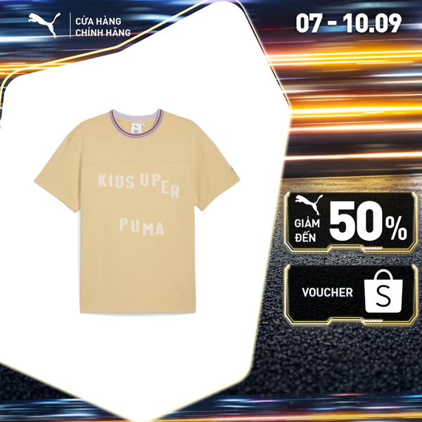 Áo Thun Thời Trang PUMA Nam x KIDSUPER GRAPHIC Tee Pebble Path Màu Be