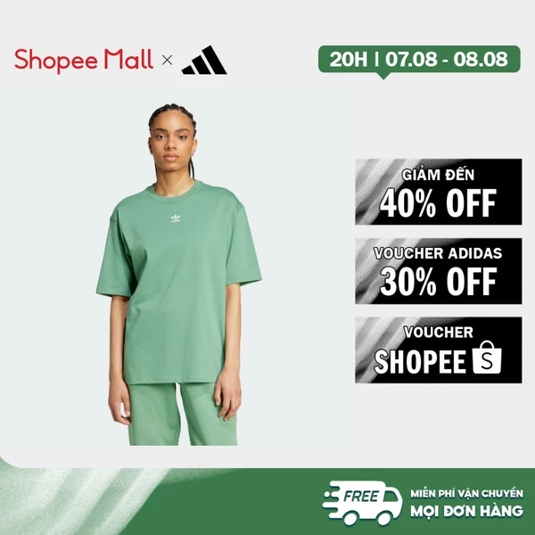 [Duy nhất 8.8 - VOUCHER 30%]adidas Phong cách sống Áo Thun Essentials Boyfriend Nữ màu xanh lá IY7323