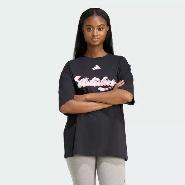adidas Phong cách sống ÁO THUN GRAPHIC HOUSE OF TIRO Nữ Đen KB7170
