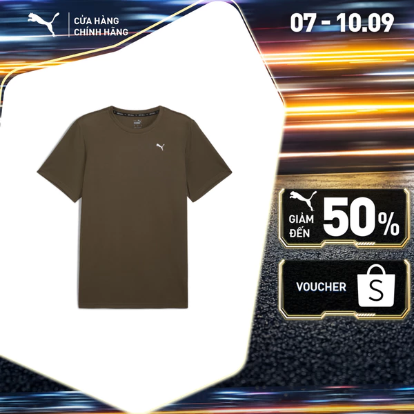 Áo Thun Tập Luyện PUMA Nam PERFORMANCE SS TEE M Dark Olive Màu Xanh Lá