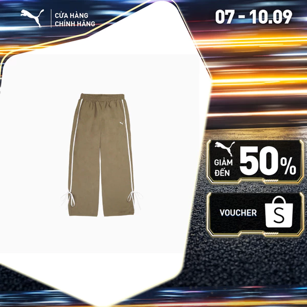 Quần Dài Thể Thao PUMA Nữ Sportstyle Prime MODERN DELIGHT Track Pants Velvet Moss Màu Nâu