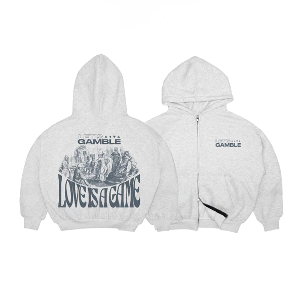 TheGlam CHÍNH HÃNG - Áo Khoác Hoodie Zip Nỉ Bông Form Boxy "LOVE IS A GAME" UNISEX Nam Nữ - TS07-06