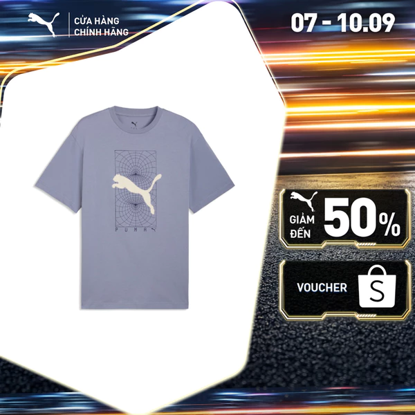 Áo Thun Thời Trang PUMA Nam Basics Sportstyle Core PUMATECH Graphic Tee Gray Sky Màu Xám