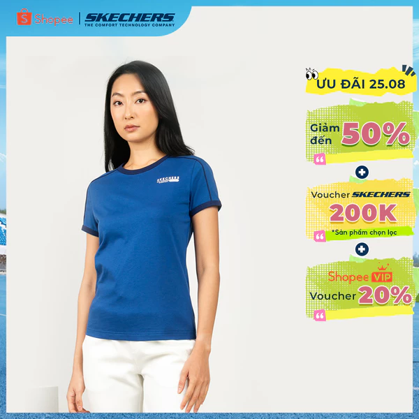 Áo Thun Tay Ngắn Nữ Skechers Skechers Authentic - Iconic Short Sleeve Tee - SL425W465-013L