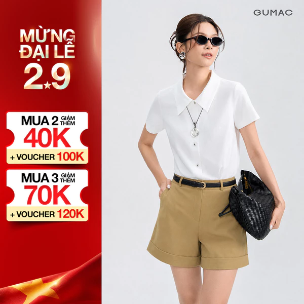 Quần Short Nữ GUMAC Form Suông Tôn Dáng Thoải Mái Ngày Hè LSHG05073