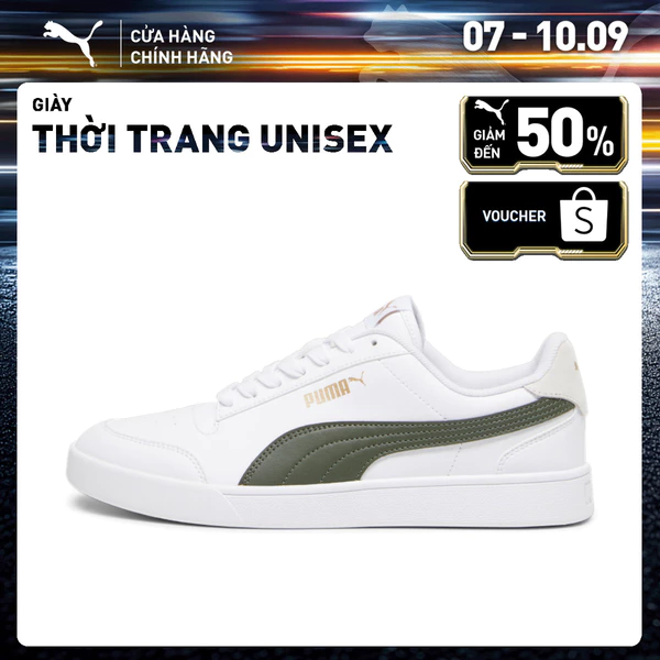 Giày thời trang PUMA Unisex Shuffle White-Myrtle-Vapor Gray-Gold Màu Trắng