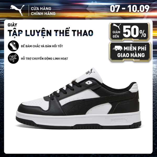 Giày Thể Thao PUMA Unisex Rebound Slam Lo Black-White Màu Đen
