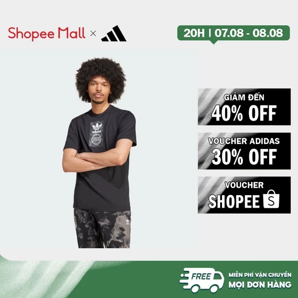 [Duy nhất 8.8 - VOUCHER 30%]adidas Phong cách sống Áo Thun Camo Label Nam Đen IZ2516