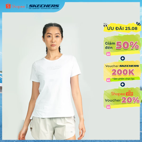 Áo Thun Tay Ngắn Nữ Skechers Running Performance Short Sleeve Tee - SP325W307-0019 Online Sale