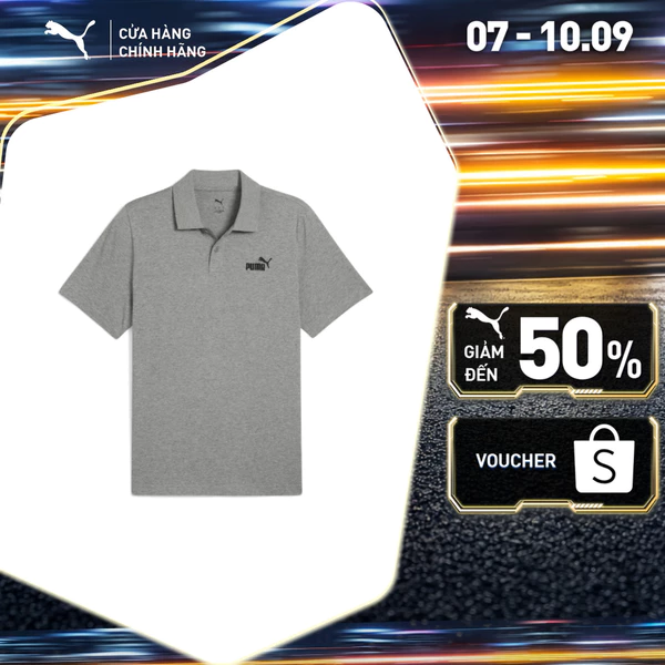 Áo Thun Polo Thời Trang PUMA Nam ESS No. 1 Logo Jersey Medium Gray Heather Màu Xám