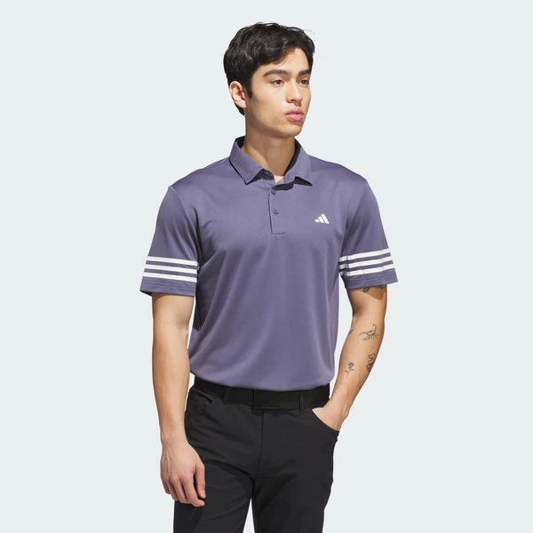 adidas Đánh gôn Áo Polo 3 Sọc Nam Màu tím JX7207