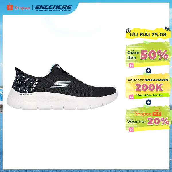 Giày Thể Thao Nữ Skechers Slip-ins GOwalk Flex EVA Đi Bộ - 124823-BKAQ Air-Cooled Memory Foam Online Sale