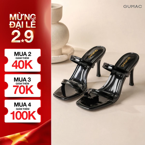 Giày Cao Gót Nữ GUMAC 7cm Gót Nhọn Da PU Bóng Ánh Bạc Thiết Kế Tinh Tế Cao Cấp GG06025