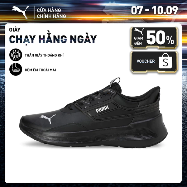 Giày Chạy Bộ PUMA Unisex Softride Symmetry SL Black-Silver Màu Đen